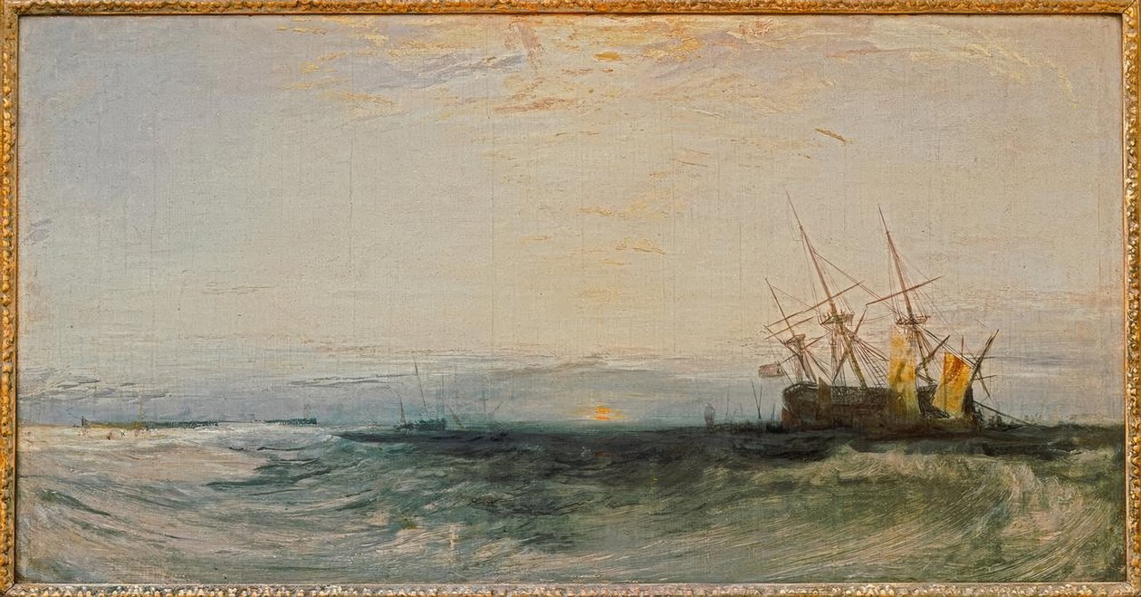 Karaya oturmuş bir gemi by Joseph Mallord William Turner