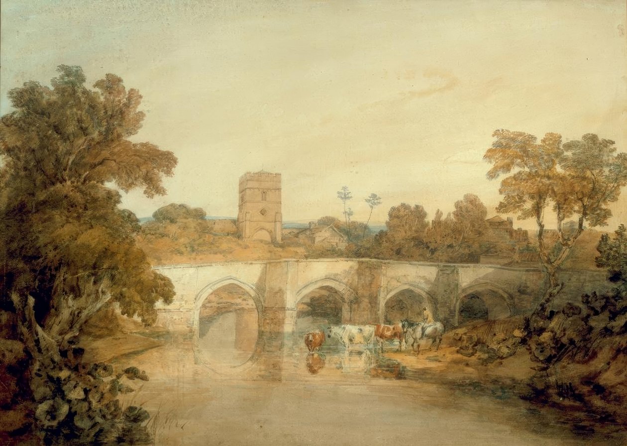 Ludlow, Shropshire yakınlarındaki Onny Nehri üzerinde Bromfield by Joseph Mallord William Turner