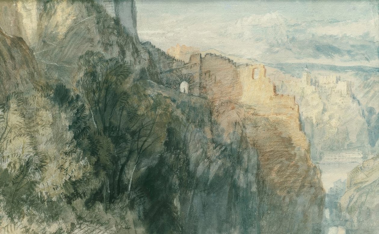 Rheinfels Kalesi manzaralı Katz Kalesi by Joseph Mallord William Turner
