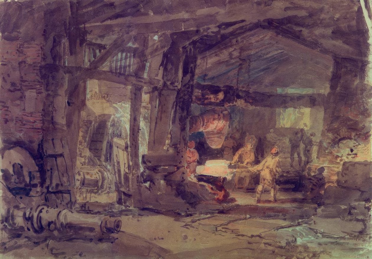 Bir demir dökümhanesinin içi by Joseph Mallord William Turner