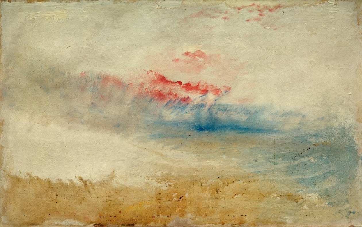 Bir plaj üzerinde kırmızı gökyüzü by Joseph Mallord William Turner