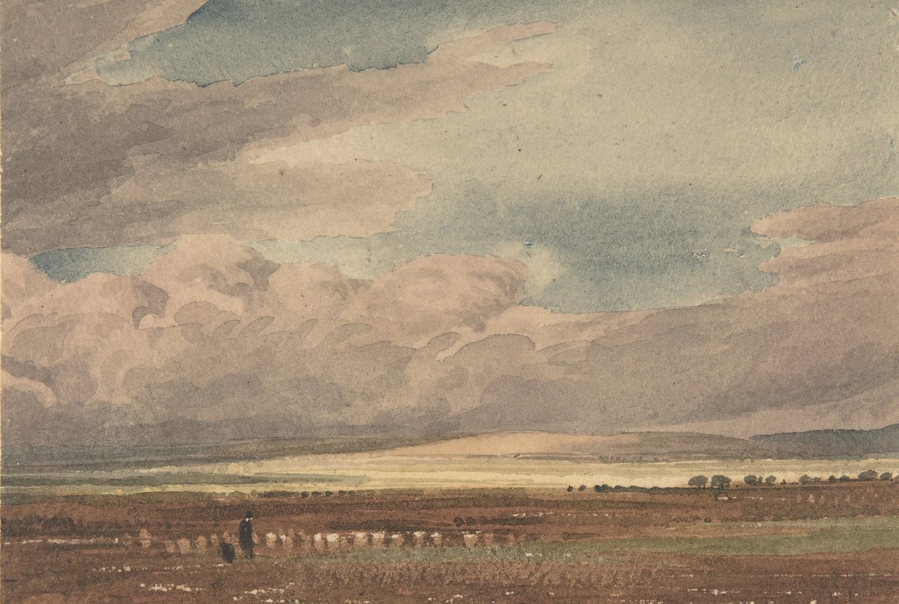Uzakta Eski Sarum ile Salisbury Ovası, Wiltshire, 1810-62. by Joseph Mallord William Turner
