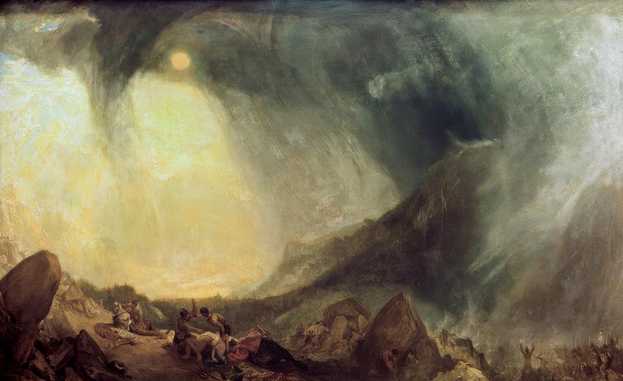 Kar Fırtınası: Hannibal ve Ordusu Alpleri geçerken by Joseph Mallord William Turner