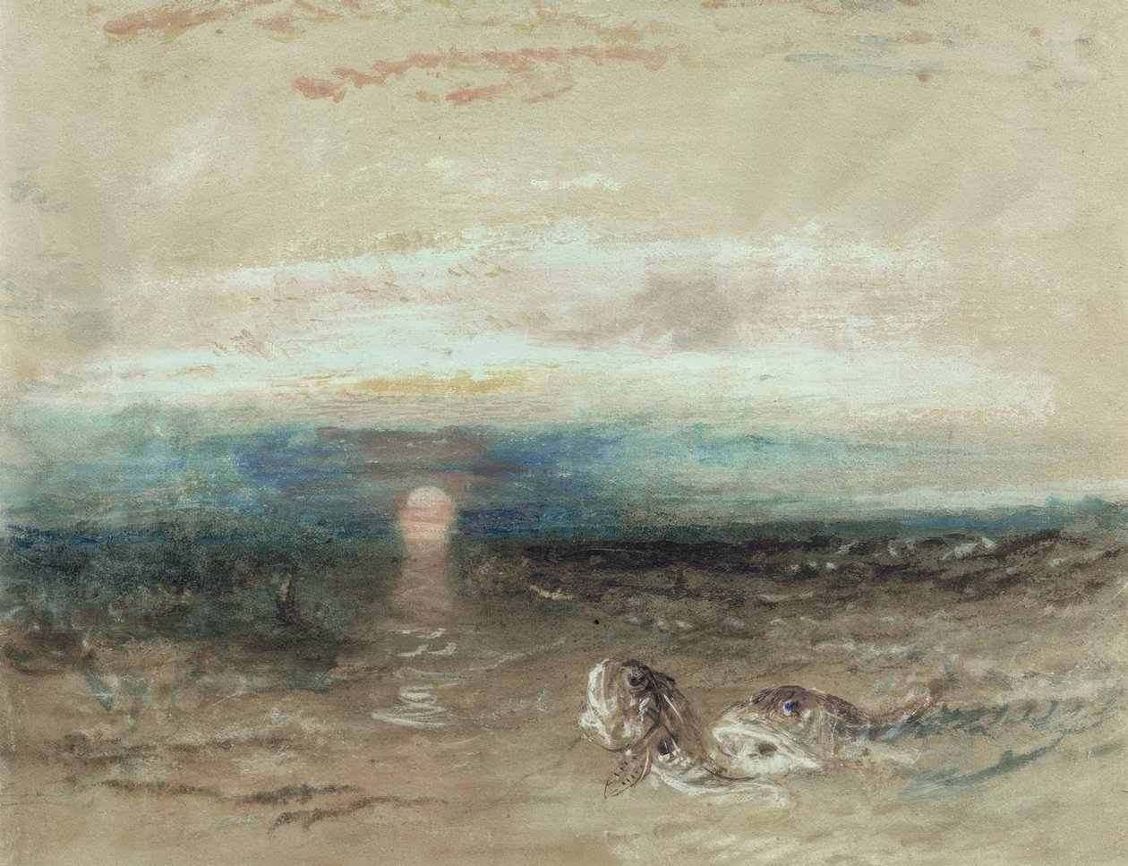 Gurnards ile deniz üzerinde gün batımı by Joseph Mallord William Turner