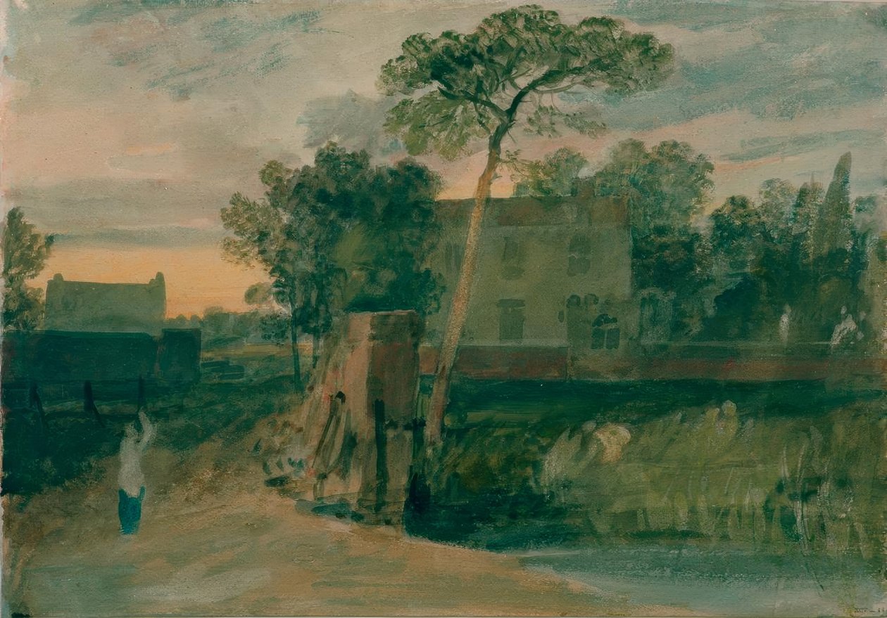 Syon Feribot Evi, Isleworth, Gün Batımı by Joseph Mallord William Turner
