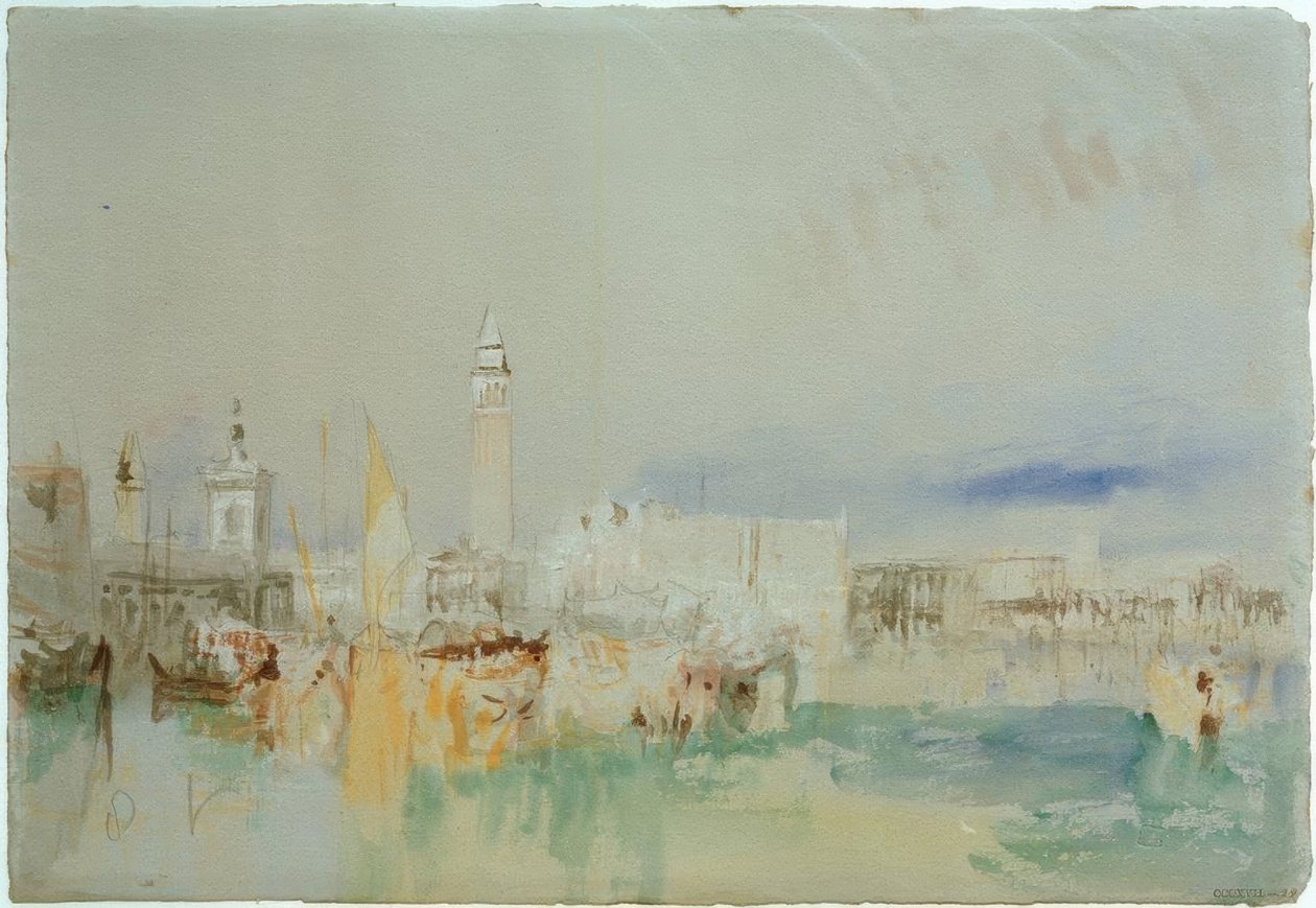 Dogana, San Marco Campanile ve Doge Sarayı by Joseph Mallord William Turner