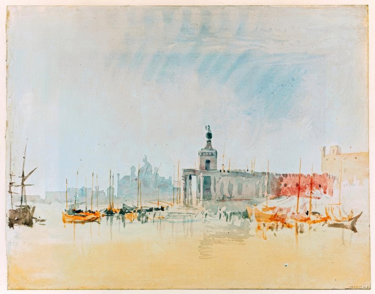 Uzakta Zitelle ile Punta della Dogana by Joseph Mallord William Turner