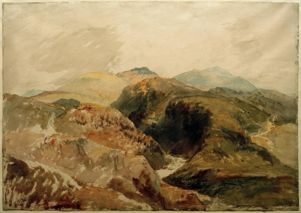 Moel Hebog Yamaçlarından Aran ve Snowdon by Joseph Mallord William Turner