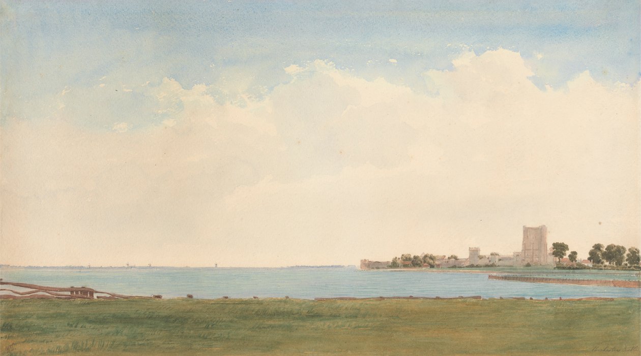 Porchester Kalesi: Porchester Köyünden Su Üzerinden Portsmouth'a Bakış by William Turner of Oxford