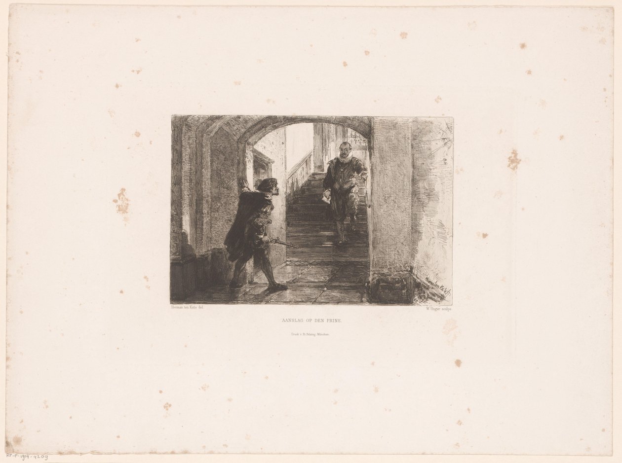 Prense Saldırı, 1584 Prense Saldırı (nesnedeki başlık) by William Unger
