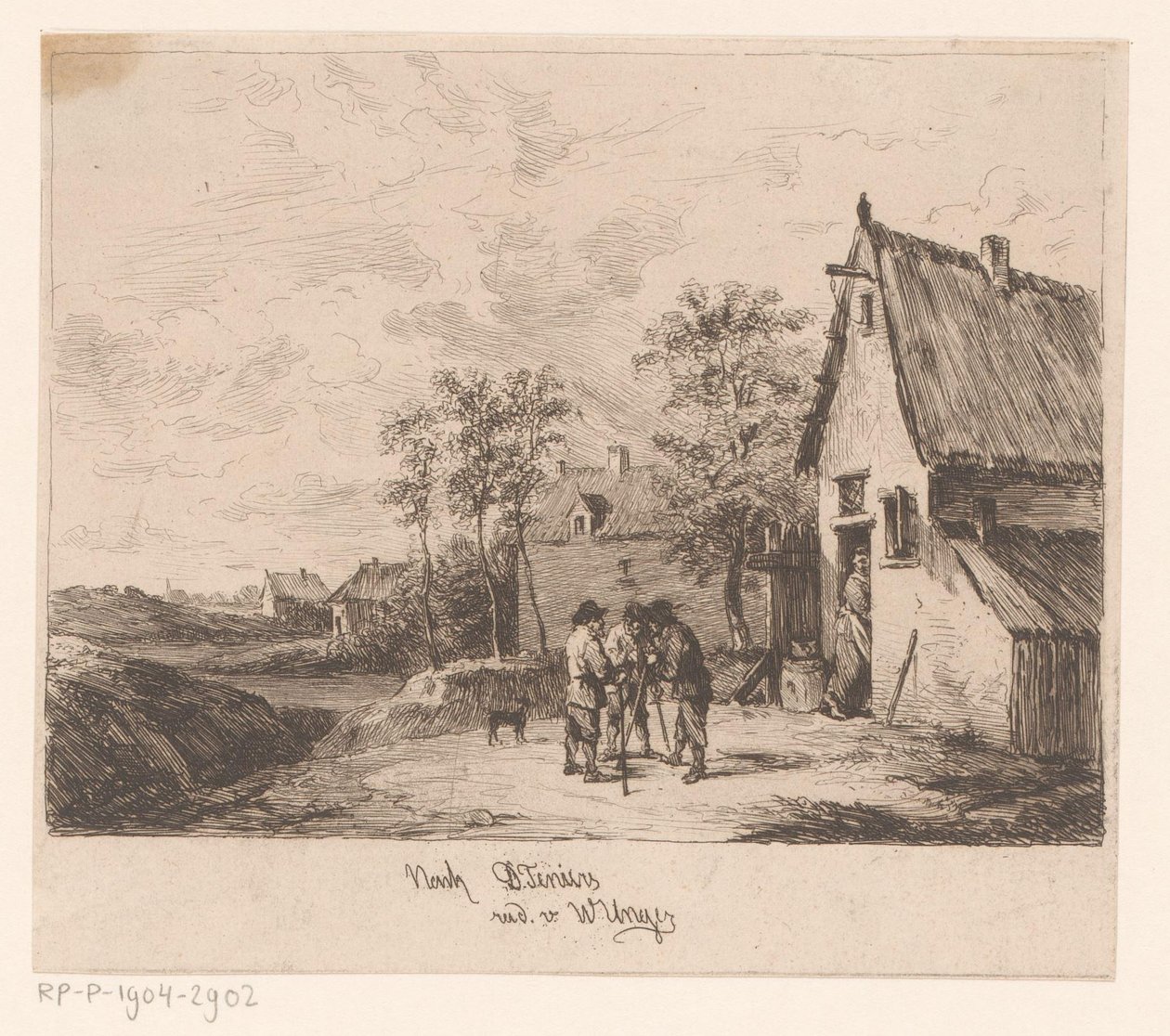 Bir hanın önünde üç adam by William Unger
