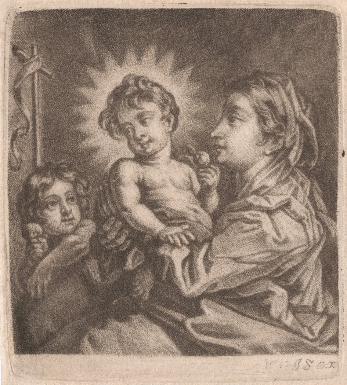 Bakire, Mesih Çocuk ve Aziz John by William Vincent