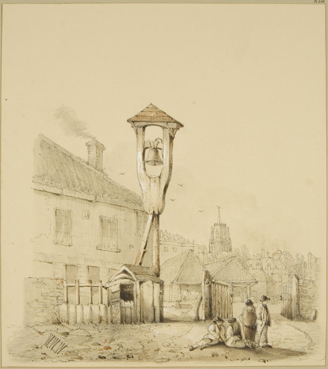 Harford Köprüsü ile Bathurst Havzası arasındaki tersane, 1830 dolayları (kağıt üzerine kalem ve suluboya) by William W. Wheatley