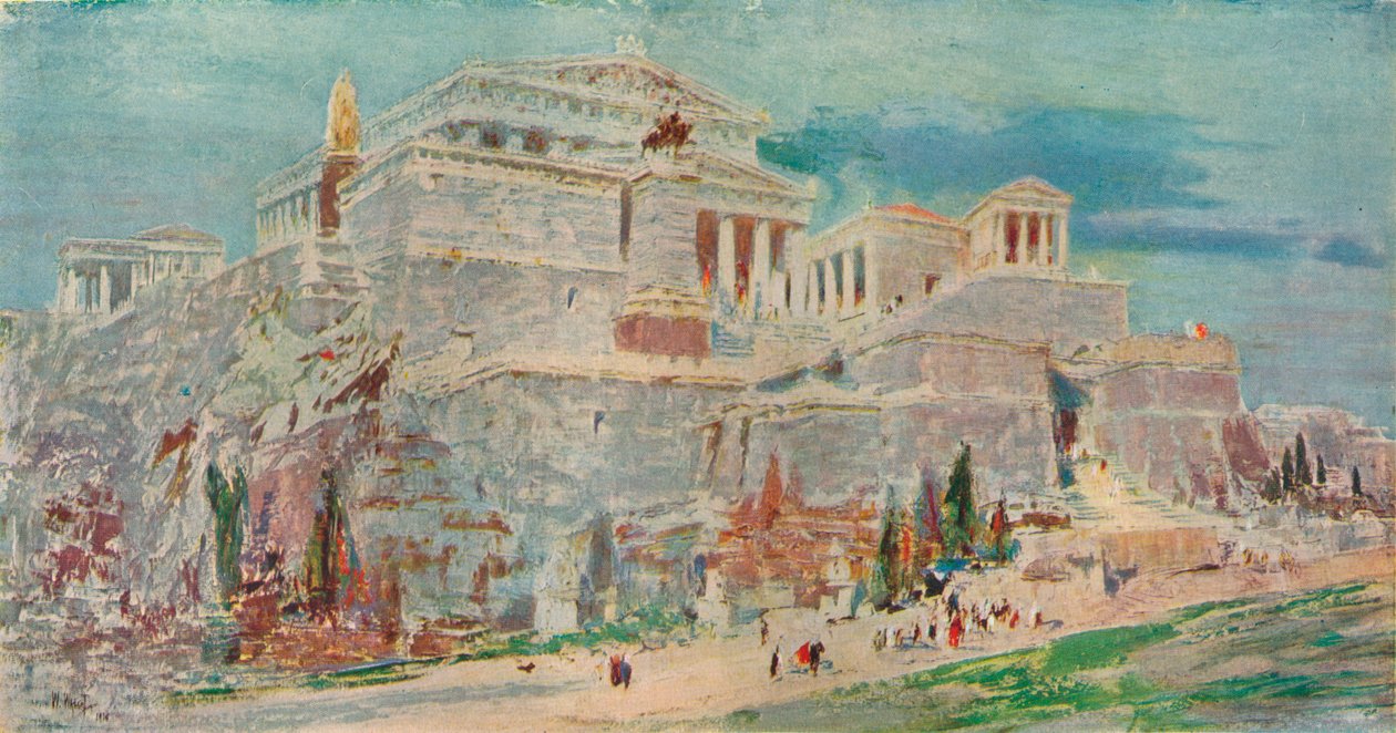 Akropolis, Atina, Roma Restorasyonundan Sonra, c1923. by William Walcot