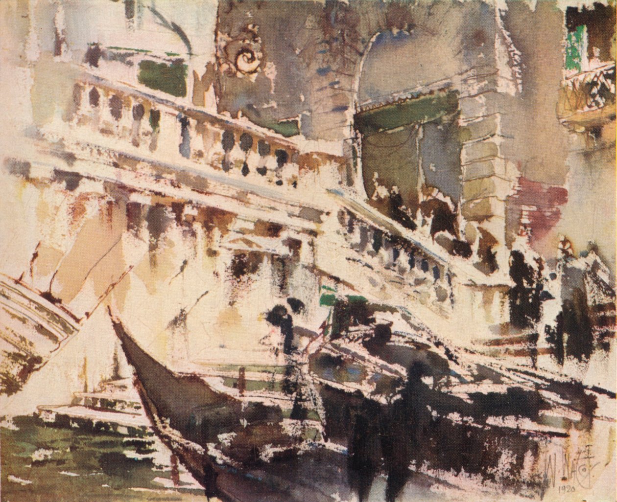 Rialto, Venedik, 1920, 1923 by William Walcot