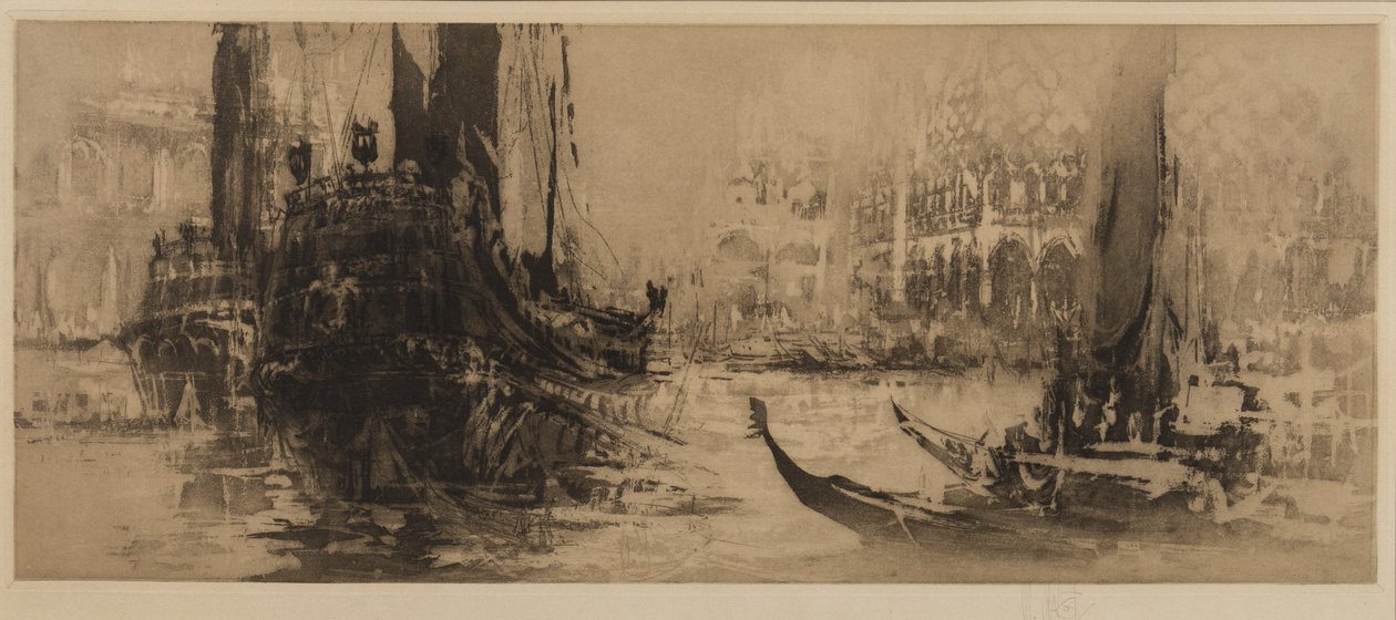 Venedik capriccio (gravür ve aquatint) by William Walcot