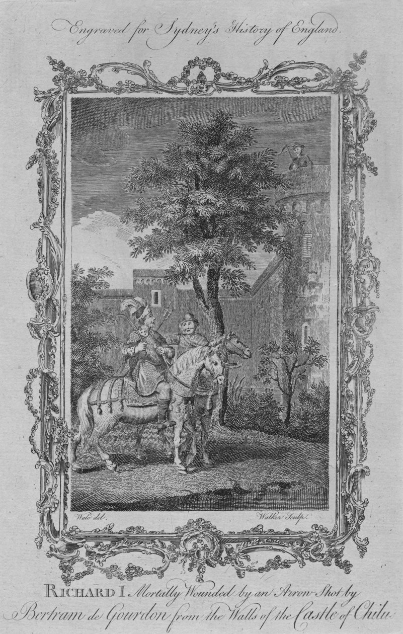 Richard, Bertram de Gourdon tarafından C Kalesi Duvarlarından atılan bir Okla ölümcül şekilde yaralandım by William Walker