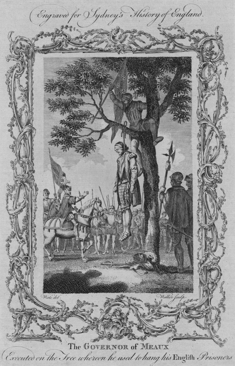 Meaux Valisi, İngiliz Tutsaklarını astığı ağaca idam etti, 1773. by William Walker