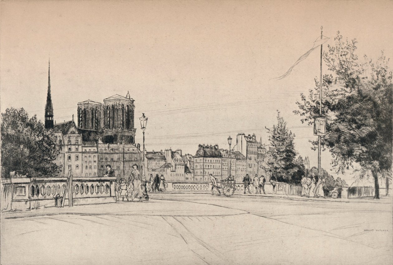 Notre-Dame Kuleleri, 1915 by William Walker