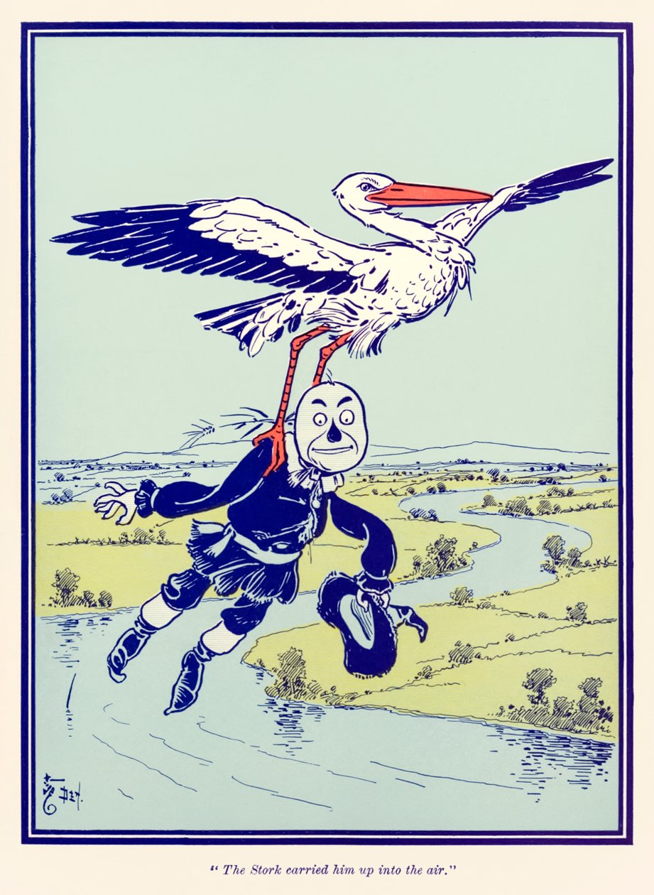 ?Leylek onu havaya kaldırdı.? ?Harika Oz Büyücüsü? tarafından L. Frank Baum by William Wallace Denslow