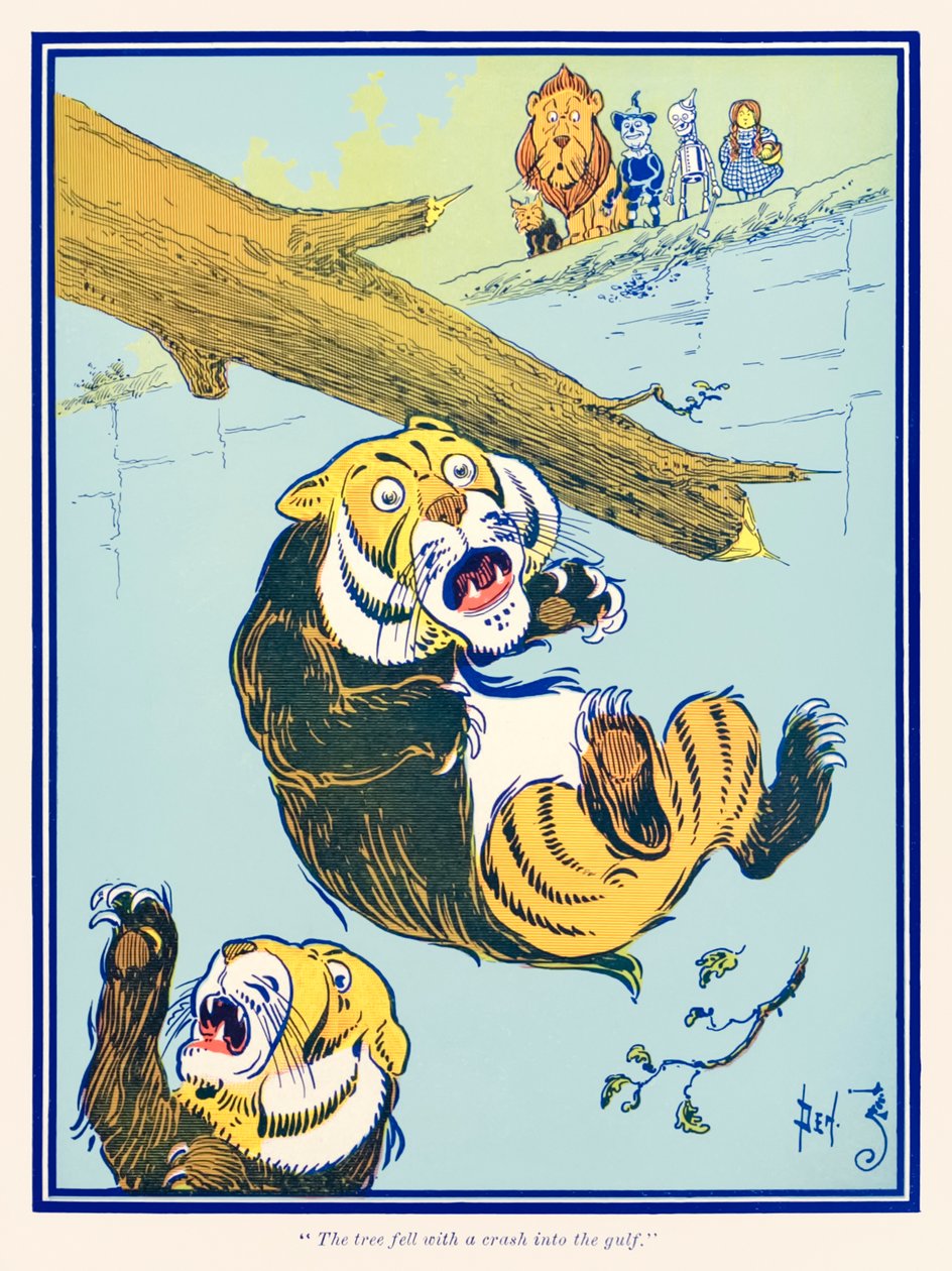 ?Ağaç körfeze çarparak düştü.? ?Harika Oz Büyücüsü? tarafından L. Frank Baum by William Wallace Denslow