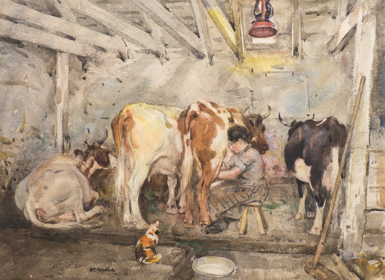 buzağılar (suluboya) by William Walls