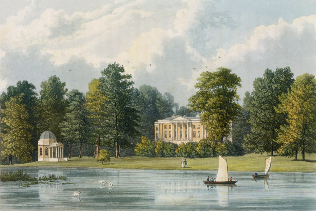 Richard Gilson Reeve (1803-89) tarafından kazınmış Hampton House, 1828