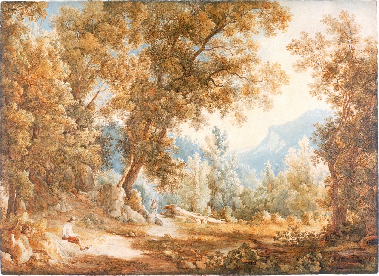 Figürlü Manzara, yaklaşık 1807-1820 (Suluboya) by William Westall
