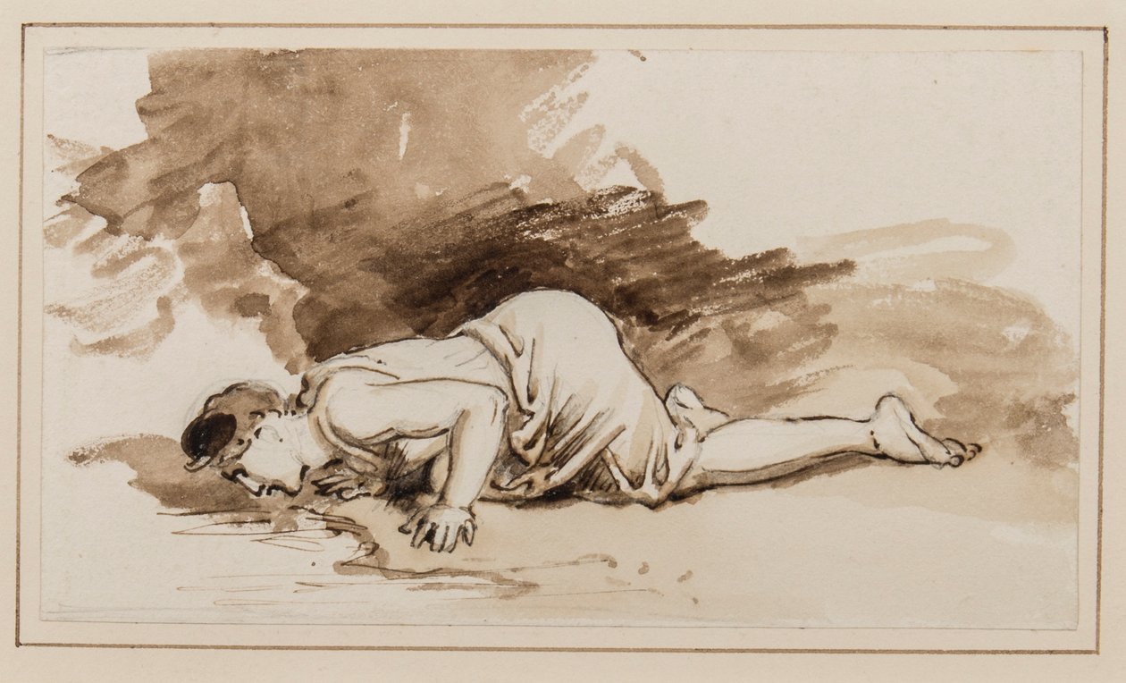 Narcissus (kağıt üzerine kalem, fırça ve mürekkep) by William Westall