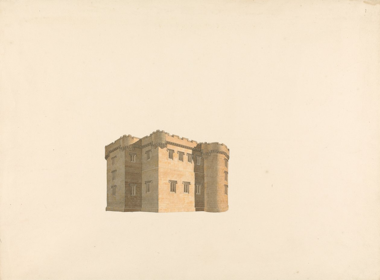 Cluny Kalesi, Aberdeenshire, İskoçya: Perspektif by William Wilkins