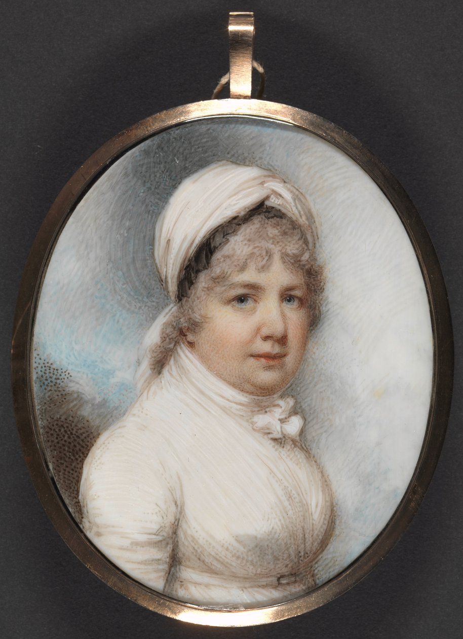 Bayan Ellen Devis (1746-1820) (fildişi üzerine klozet ve gövde rengi) by William Wood