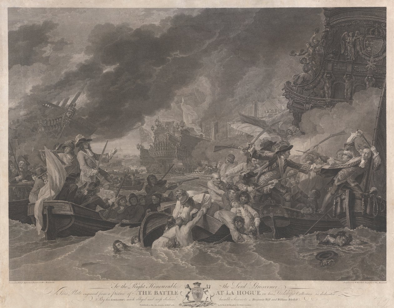 La Hogue'daki Savaş by William Woollett