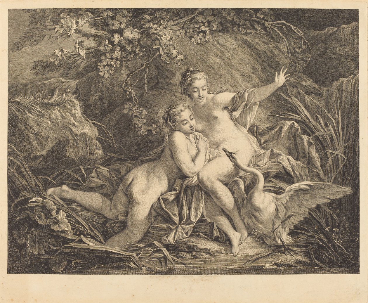 Jüpiter ve Leda by William Wynne Ryland after François Boucher