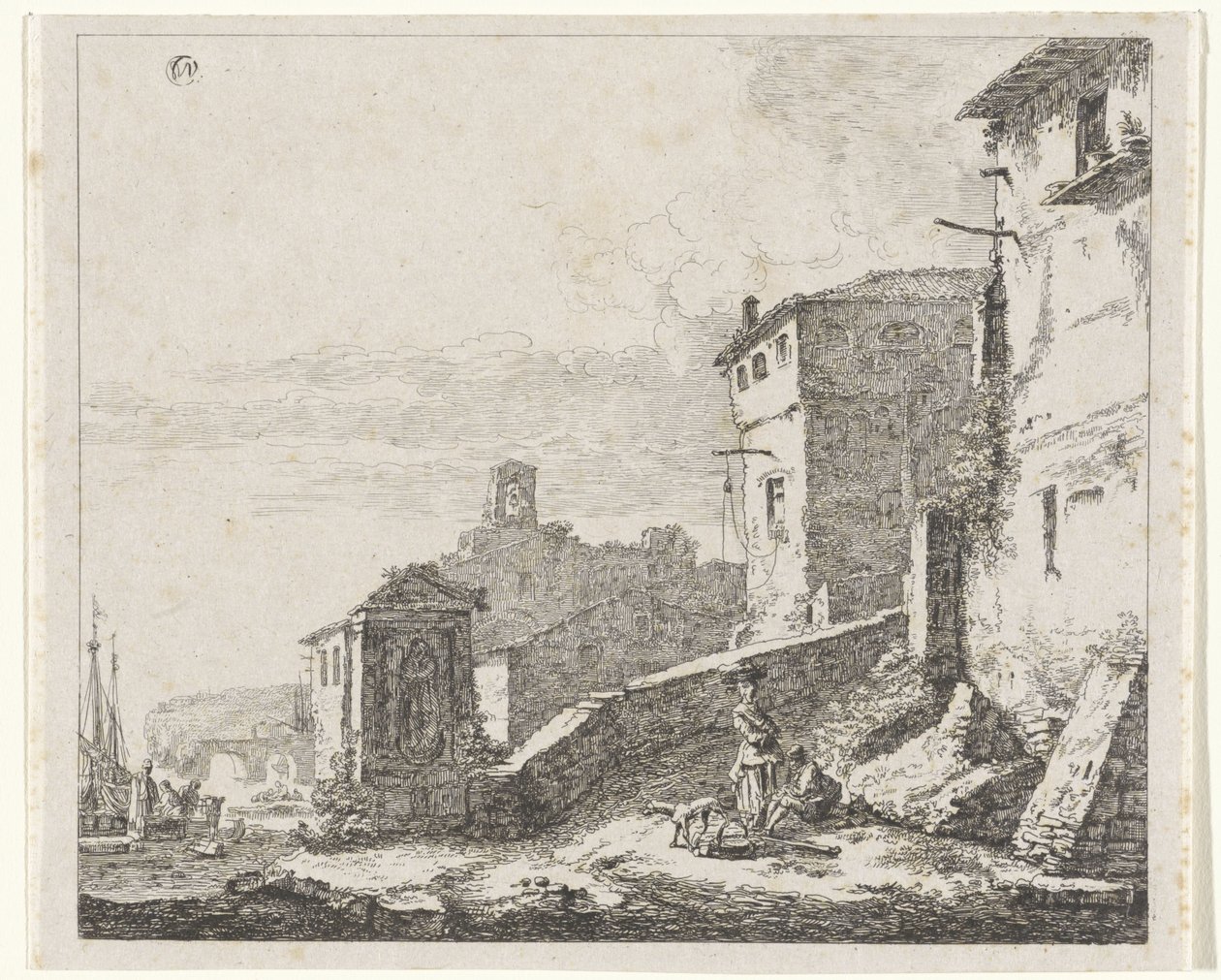 Limanda bir köy manzarası by William Young Ottley (possibly)