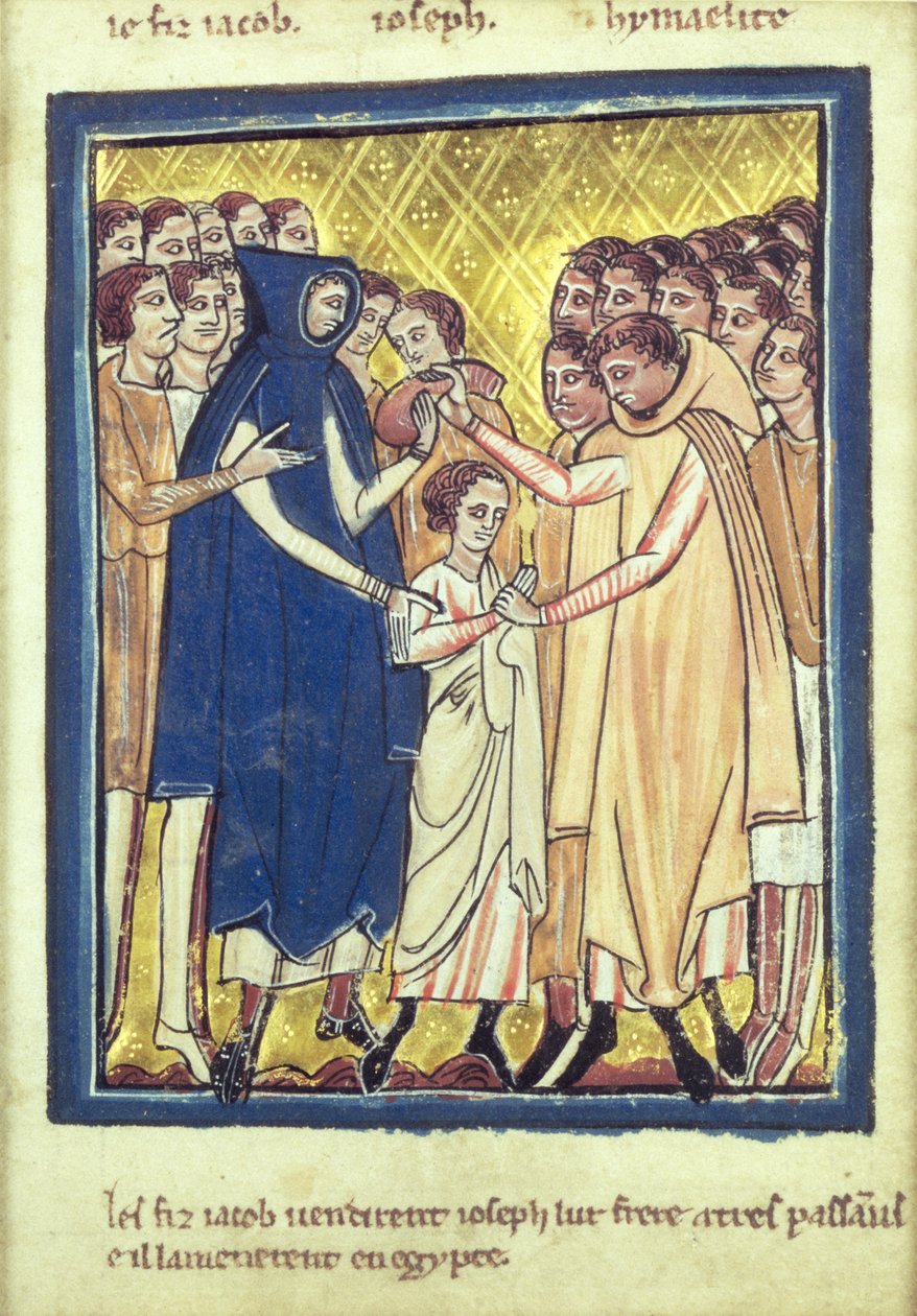 Joseph kardeşleri tarafından İncil Resimleri adlı bir kitaptan satıldı, yaklaşık 1250 by William de Brailes  