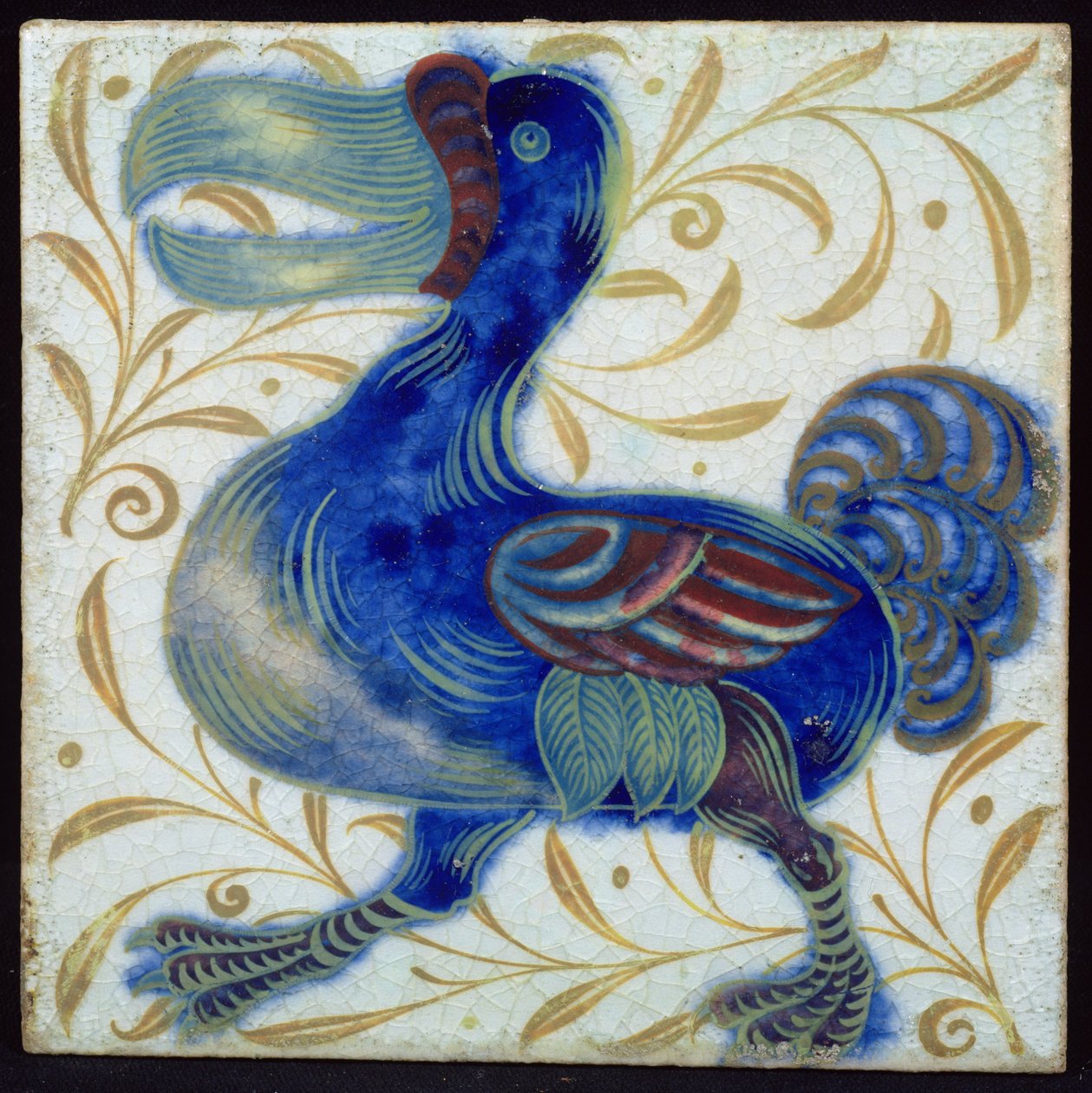 Kuş desenli karo (seramik) by William de Morgan