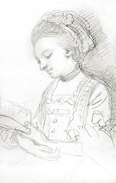 Kadın okuma (kağıt üzerinde kömür) by William of Bath Hoare