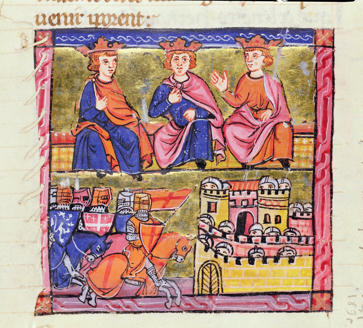 Ms 828 f.189r Acre Konseyi ve Şam Kuşatması, İkinci Haçlı Seferi, 'Histoire d'Outre-Mer'den, Tyre'lı William tarafından yazılmış, Acre, c.1280 by William of Tyre