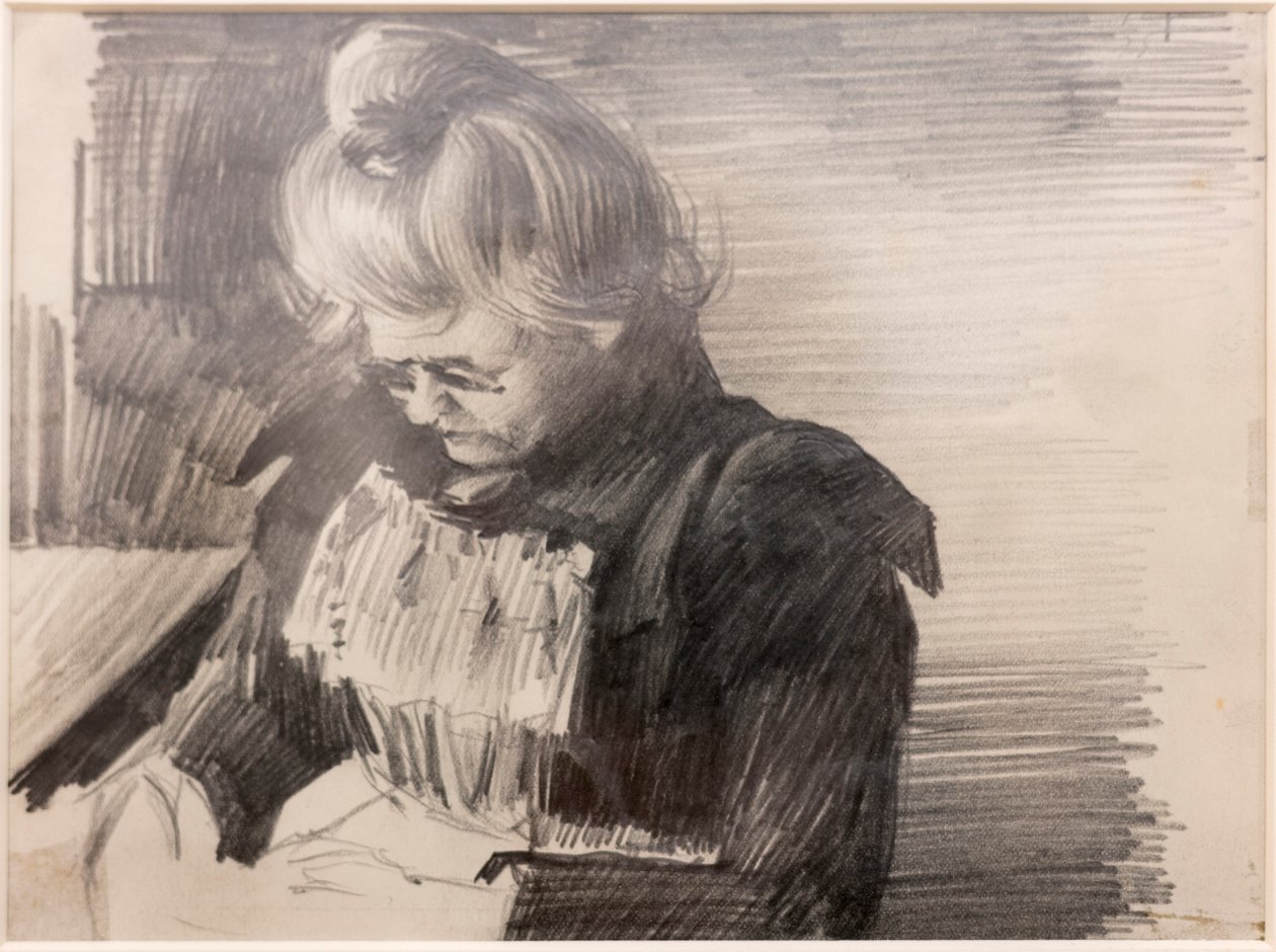 Bir Kadın Dikiş (Femme cousant) (Kağıt üzerine kalem) by William van Strydonck