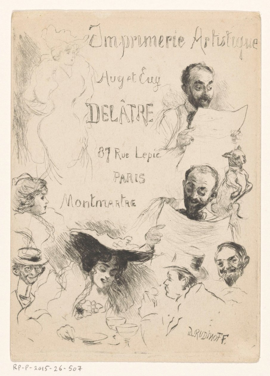 Paris'teki yazıcı Eugène Delâtre'nin kartviziti by Willibald Wolf Rudinoff