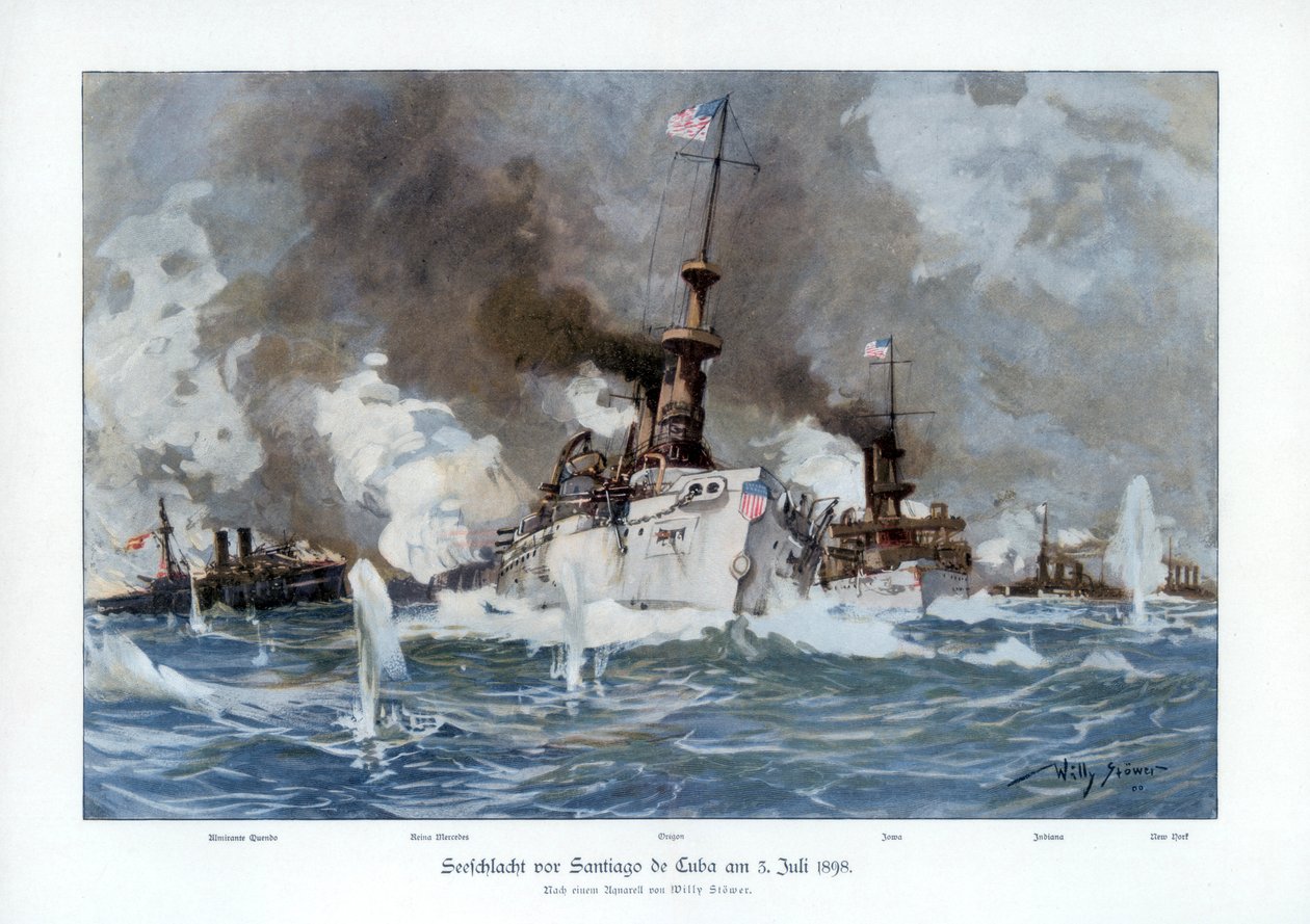 Santiago de Cuba Savaşı, 3 Temmuz 1898 1900. by Willy Stöwer