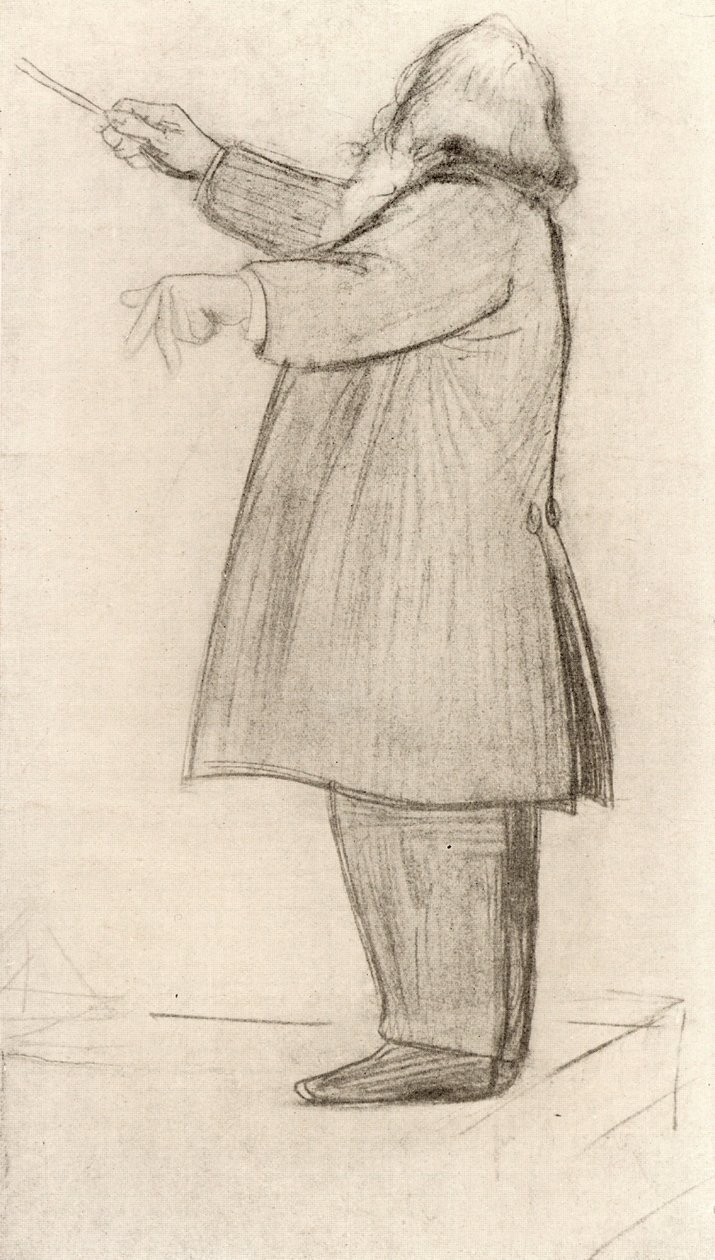 Johannes Brahms (1833-1897) Alman besteci, şeflik (çizim) by Willy von Beckerath