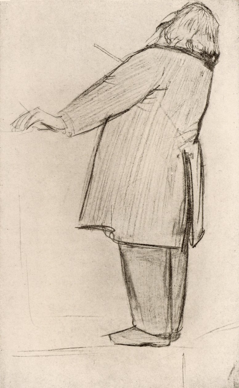 Johannes Brahms (1833-1897) Alman besteci, şeflik (çizim) by Willy von Beckerath