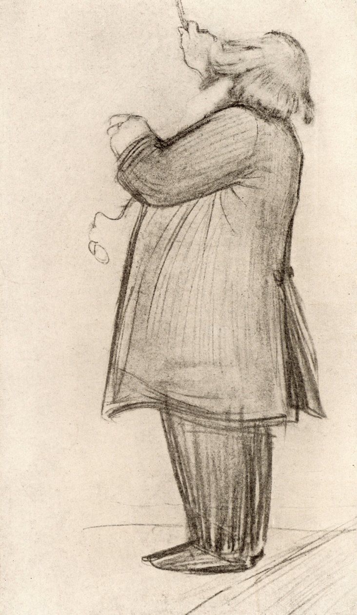 Johannes Brahms (1833-1897) Alman besteci, şeflik (çizim) by Willy von Beckerath