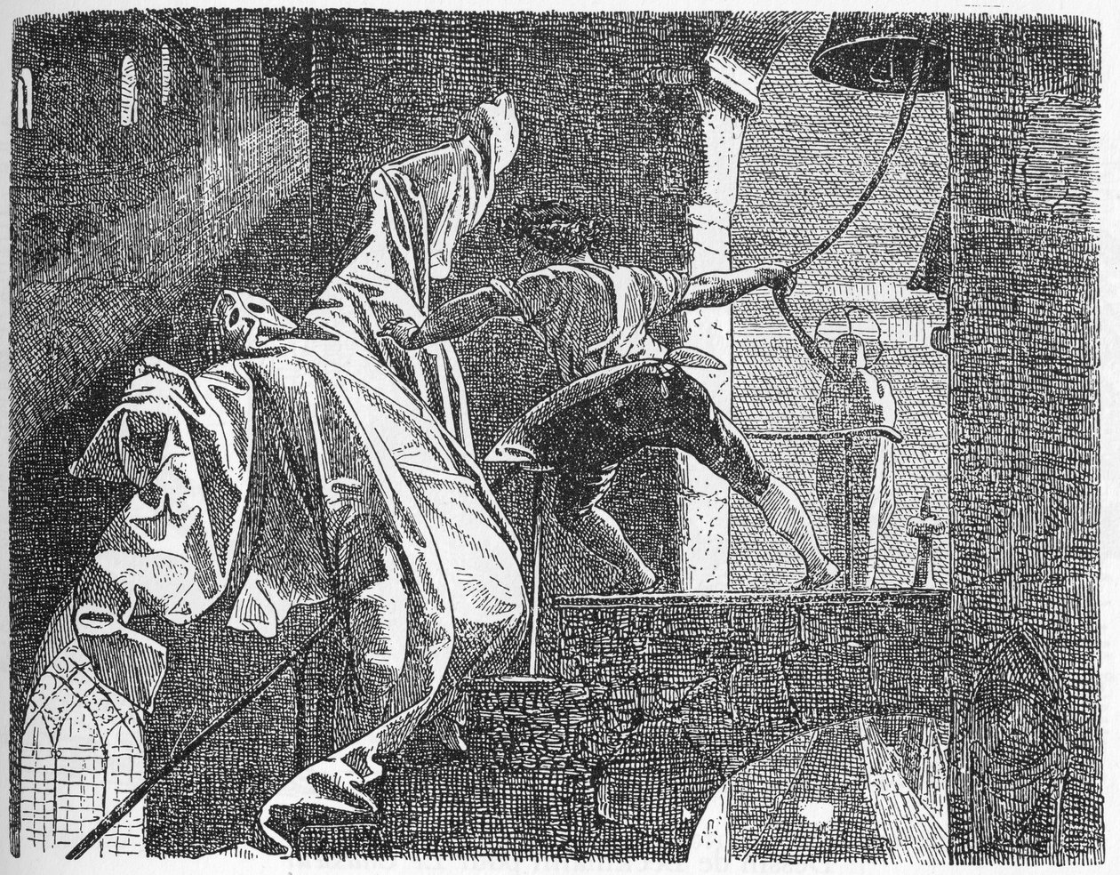 "Korkunun Ne Olduğunu Öğrenmek İçin Yola Çıkan Gençliğin Öyküsü" (tahta baskı) by Willy von Beckerath