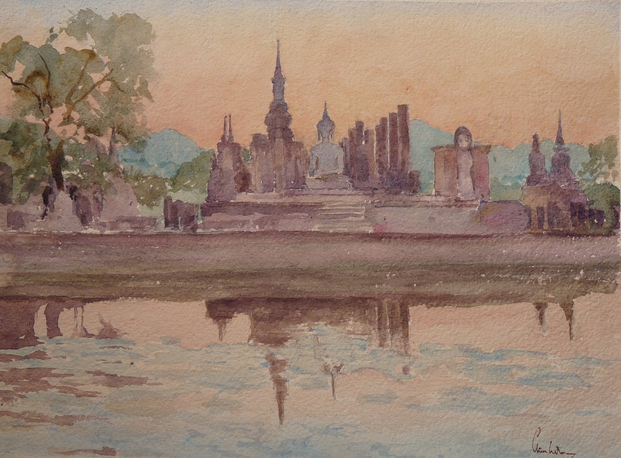 871 Gün Batımı, Wat Mahathat, Sukhothai by Wilson Clive