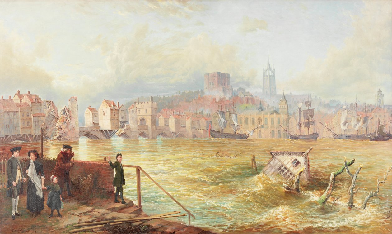 Eski Tyne Köprüsü'nün Sonu, 1900 by Wilson Hepple