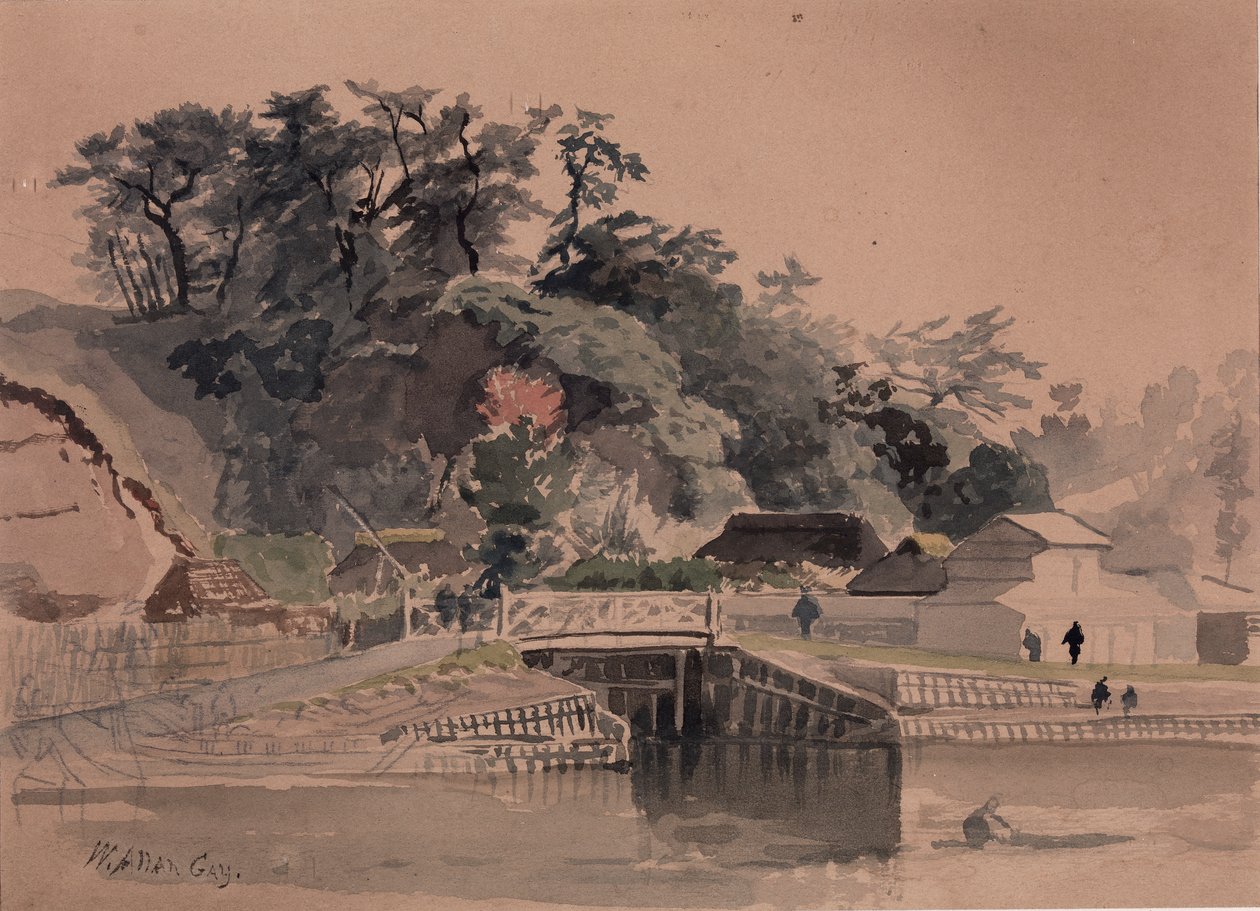 Köprü ile manzara, 19. yüzyılın ortaları. by Winckworth Allan Gay