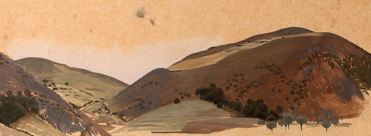 Santissima Trinita için peyzaj çalışması, c.1924 (aydınger kağıdı üzerine yağlı boya) by Winifred Knights