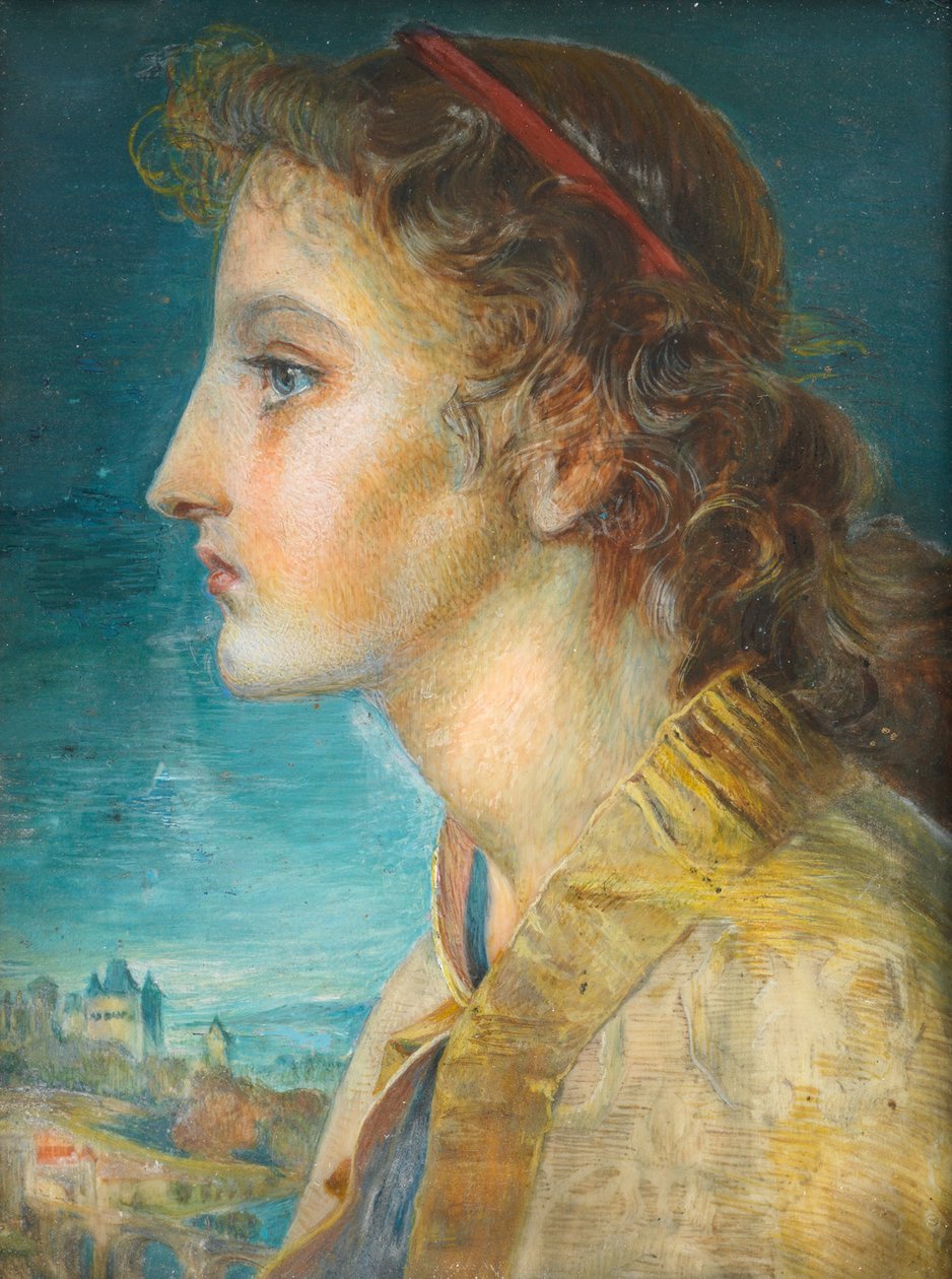 Oriana (kart üzerinde suluboya ve gövde rengi) by Winifred Sandys